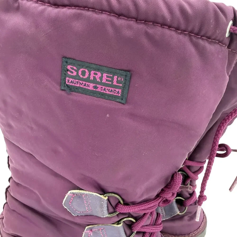 Sorel Women's Vintage Kaufman Snowcap Tall Purple Winter Snow Boots Size 8